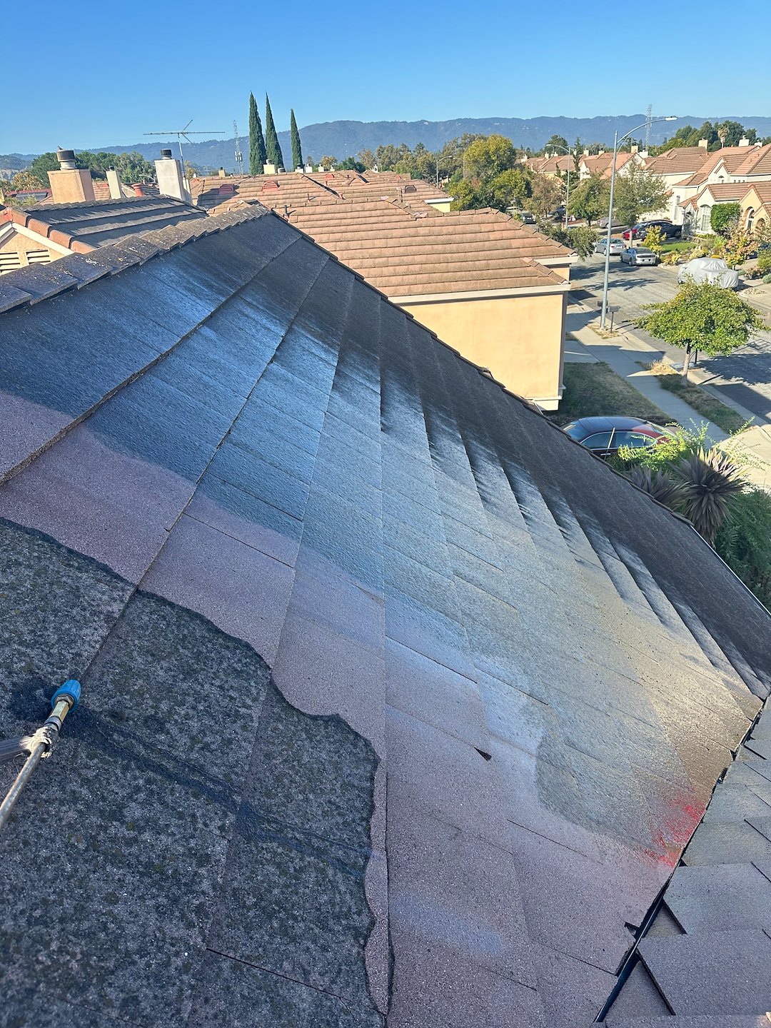 Tile roof cleaning performed in San Jose,ca 